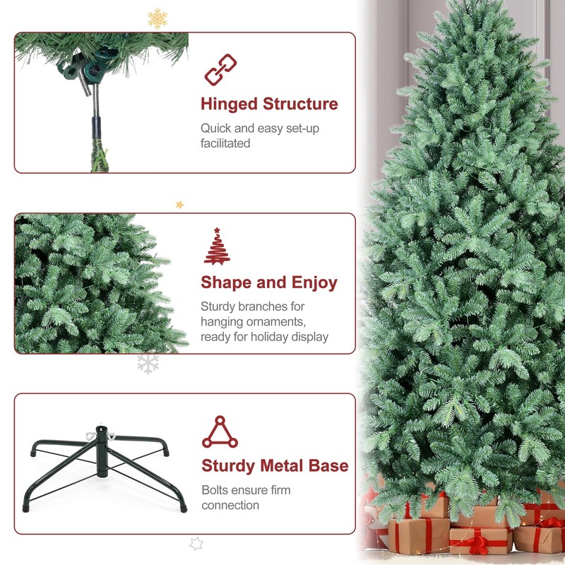 4-9ft Artificial Christmas Tree Green Blue Spruce Hinged tree & Foldable Base gallery
