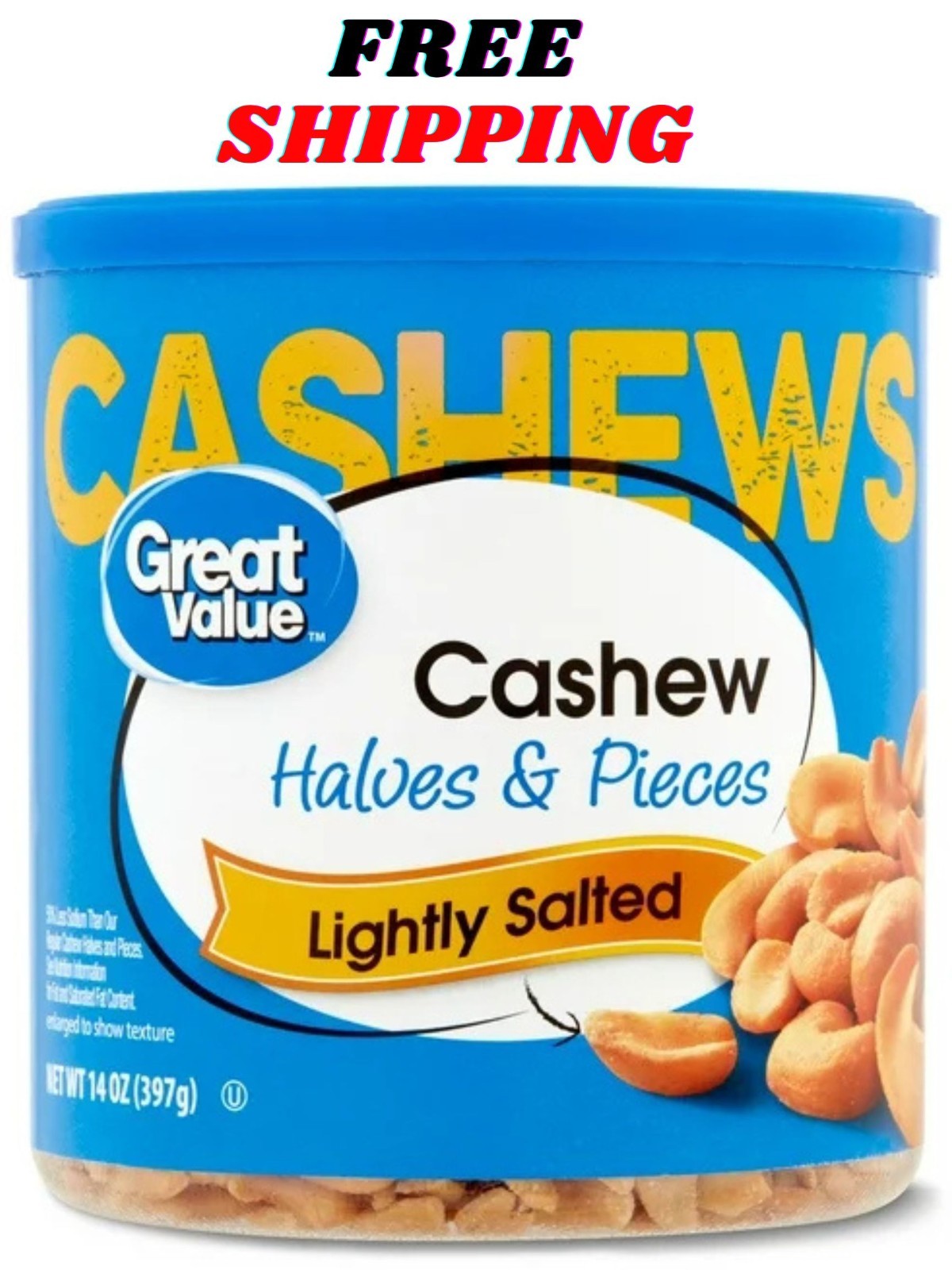 Great Value Lightly Salted Cashew Halves & Pieces, 14 oz New gallery