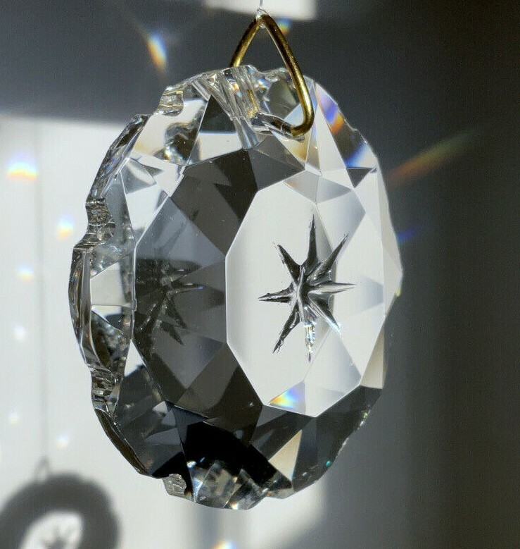50mm Star Burst Etched Prism Austrian Clear Crystal Pendant Suncatcher 2 inches gallery