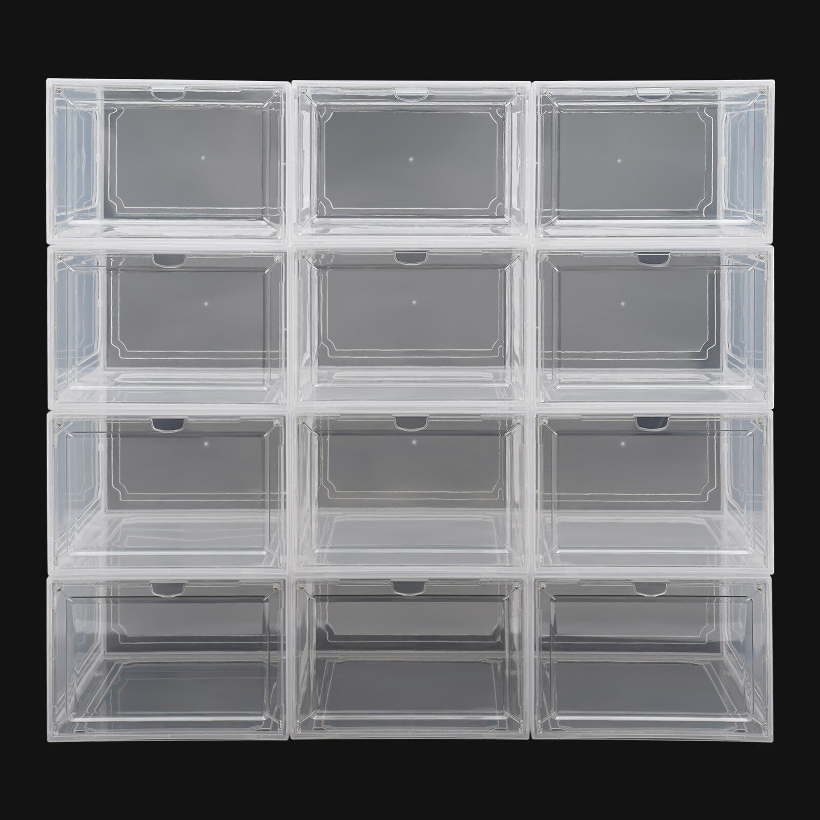 12PCS Shoe Containers Transparent-Front Door Open Acrylic Shoe Display Cabinet gallery