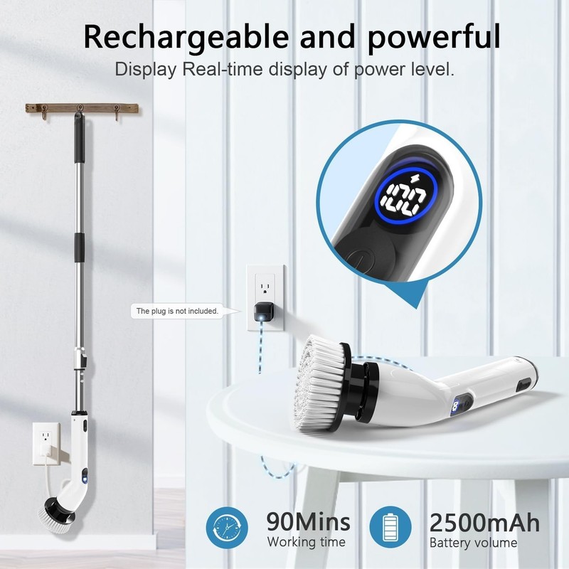 Electric Spin Scrubber with 4 Replaceable Heads gallery