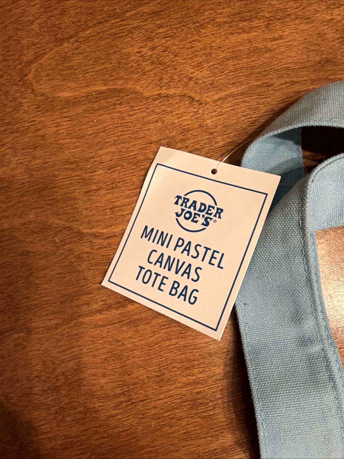 Trader Joe’s 2026 Mini Canvas Pastel Reusable Tote Bag Blue - BRAND NEW gallery