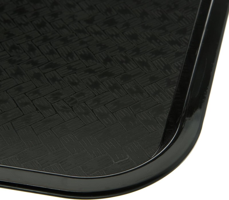 Customizable 12" x 16" Black Plastic Tray with Scratch-Resistant Weave Design gallery