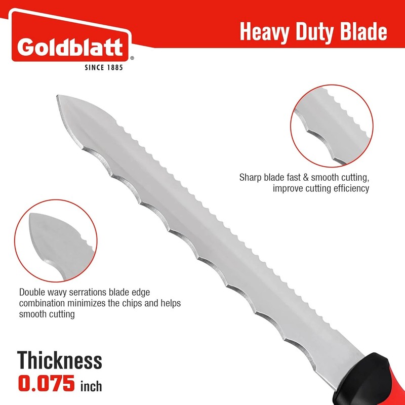 Goldblatt Insulation Knife, 8 Inch Stainless Steel Blade - Serrated Sharp Double gallery