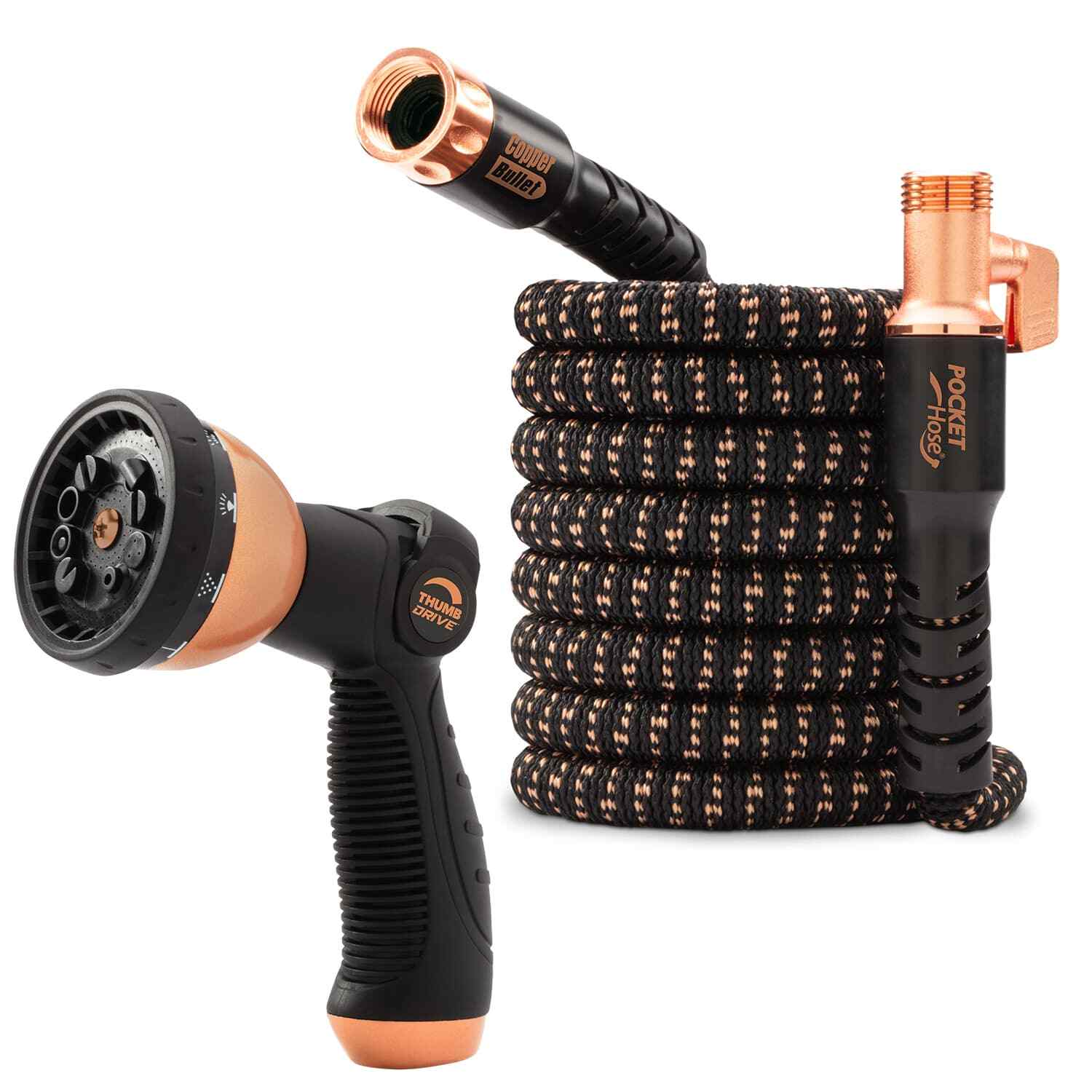 Pocket Hose Copper Bullet 50 FT With Thumb Spray Nozzle AS-SEEN-ON-TV, 650psi gallery