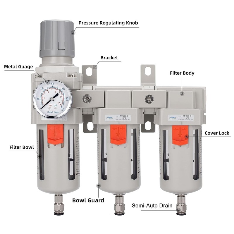 Three Stage Air Drying System - 5 Micron Particulate Filter, 0.5＆0.01 Micron ... gallery