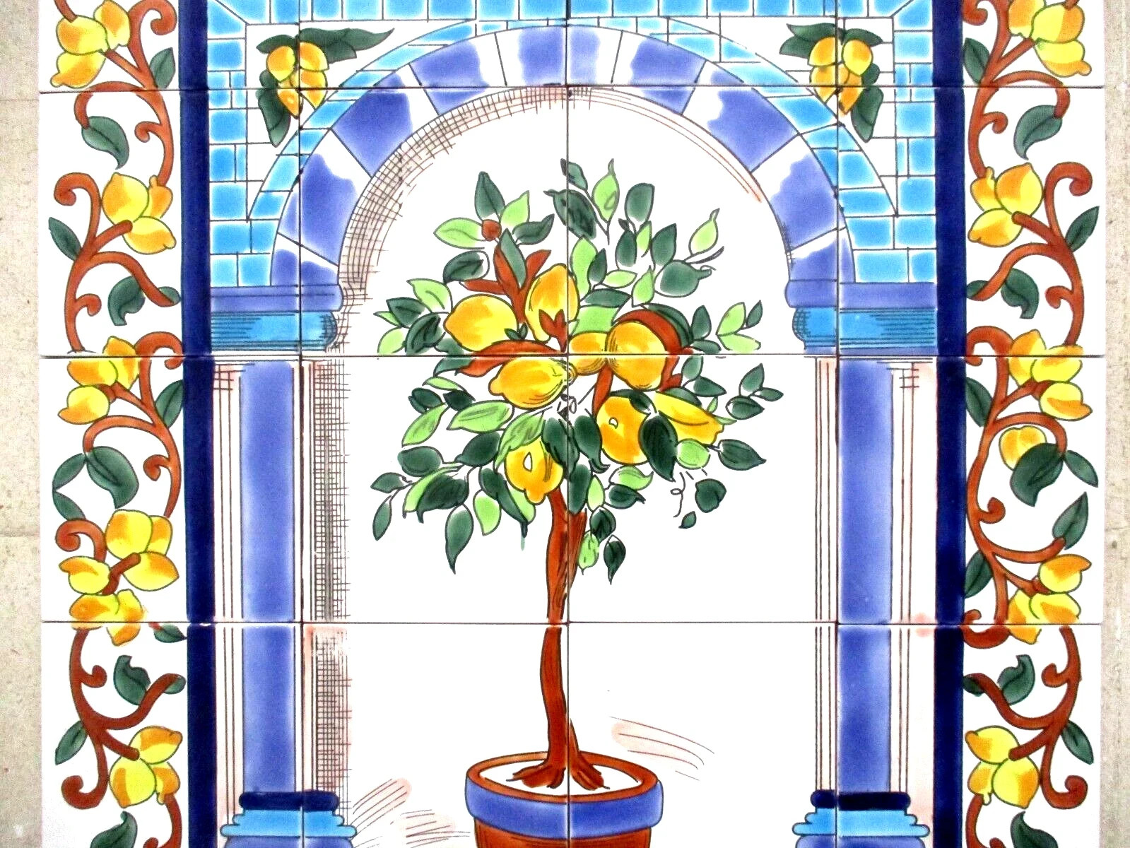 24" x 30" (60cm x 75cm) Ceramic tile art Mosaic mural panel Lemon Tree BACKSPLAH gallery