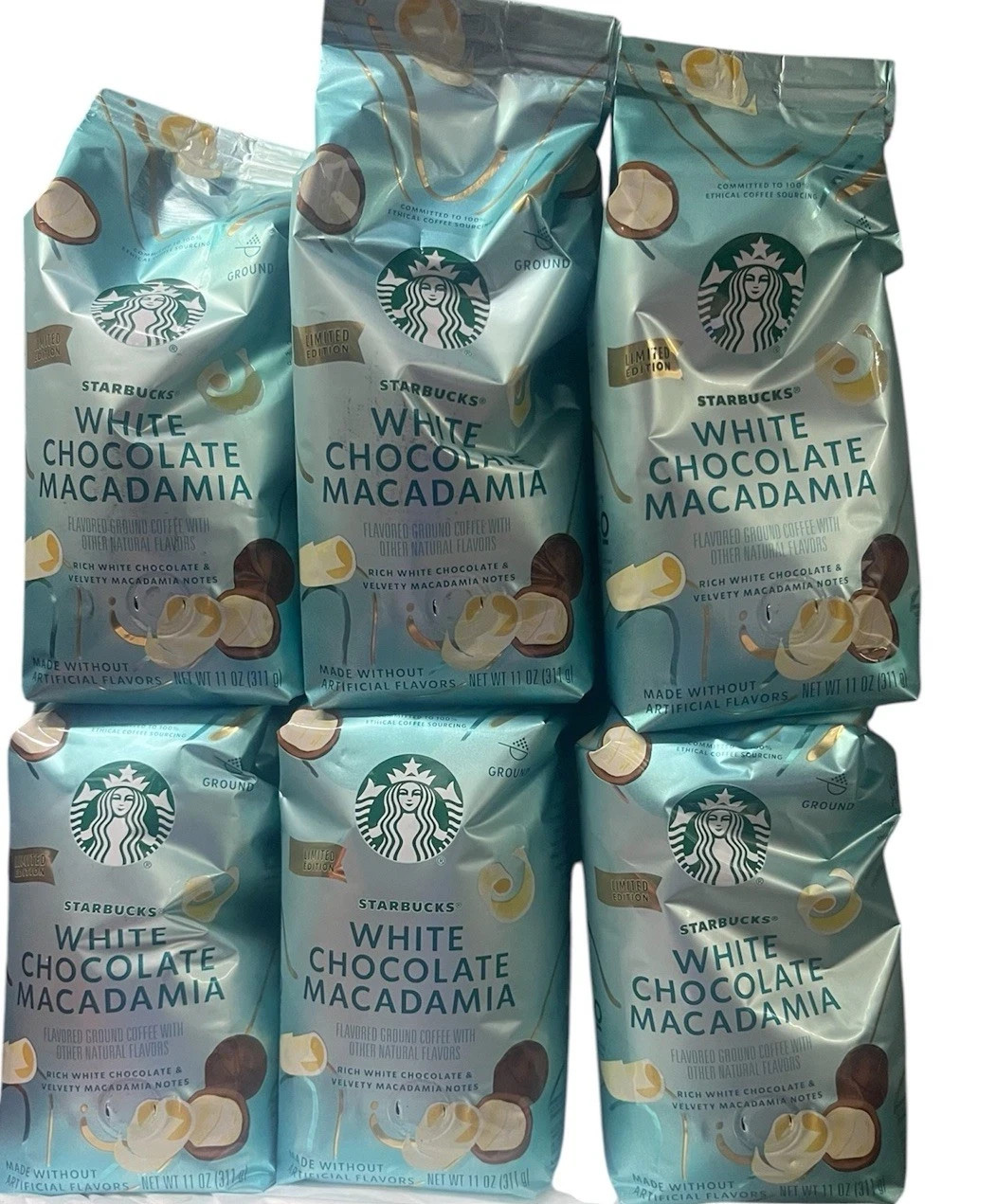 6x Starbucks White Chocolate Macadamia Nut, Flavored Ground Coffee, 100% Arabica gallery