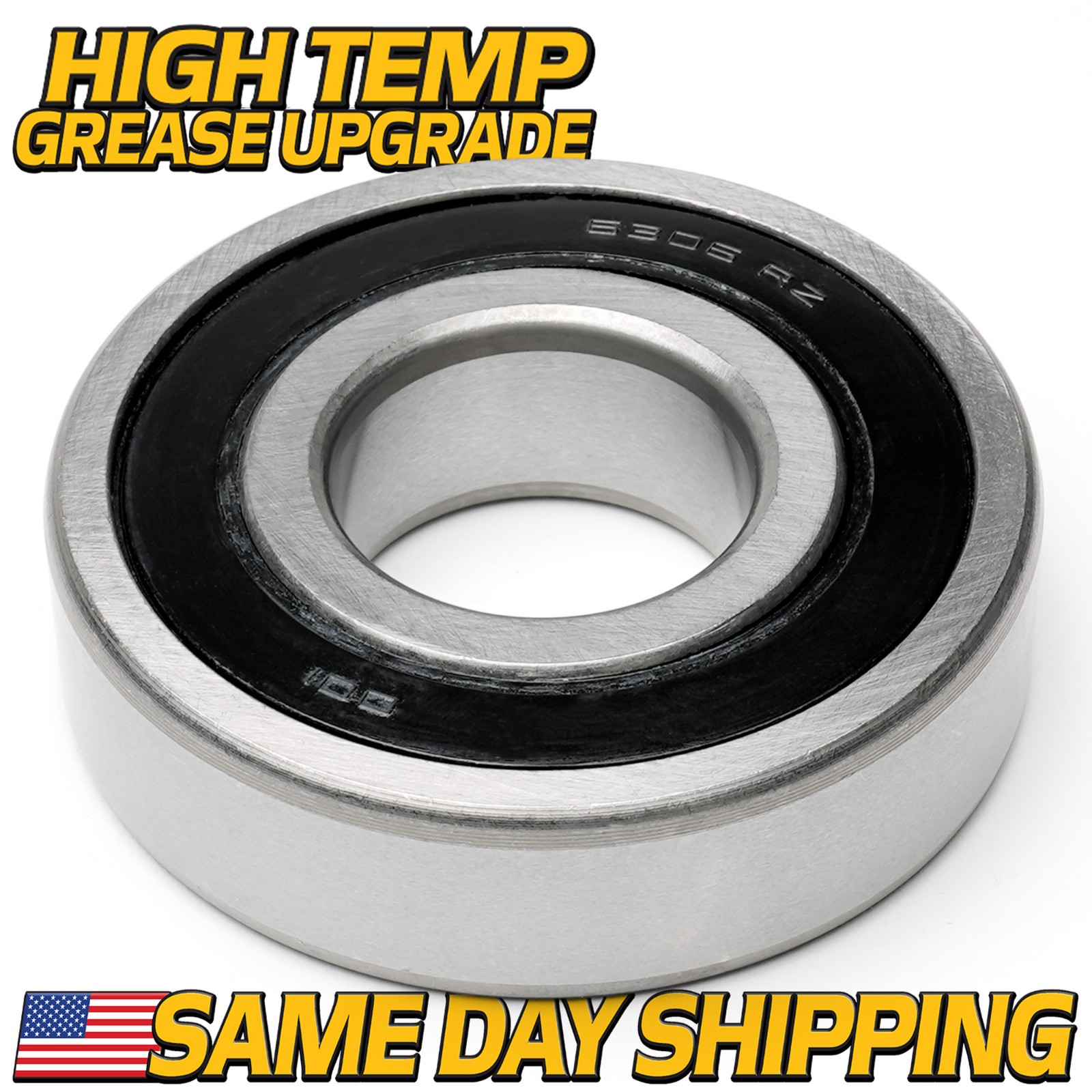 6306-2RZ High-Speed Deep Groove Bearing 30x72x19mm Double Rubber Seal Shielded gallery