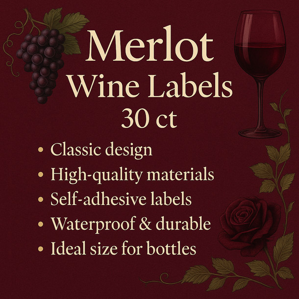 LD Carlson Merlot Wine Labels 30 ct gallery