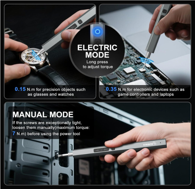 STREBITO Electric Screwdriver Set, 144-in-1 Precision Kit with 120 Magnetic Bits gallery