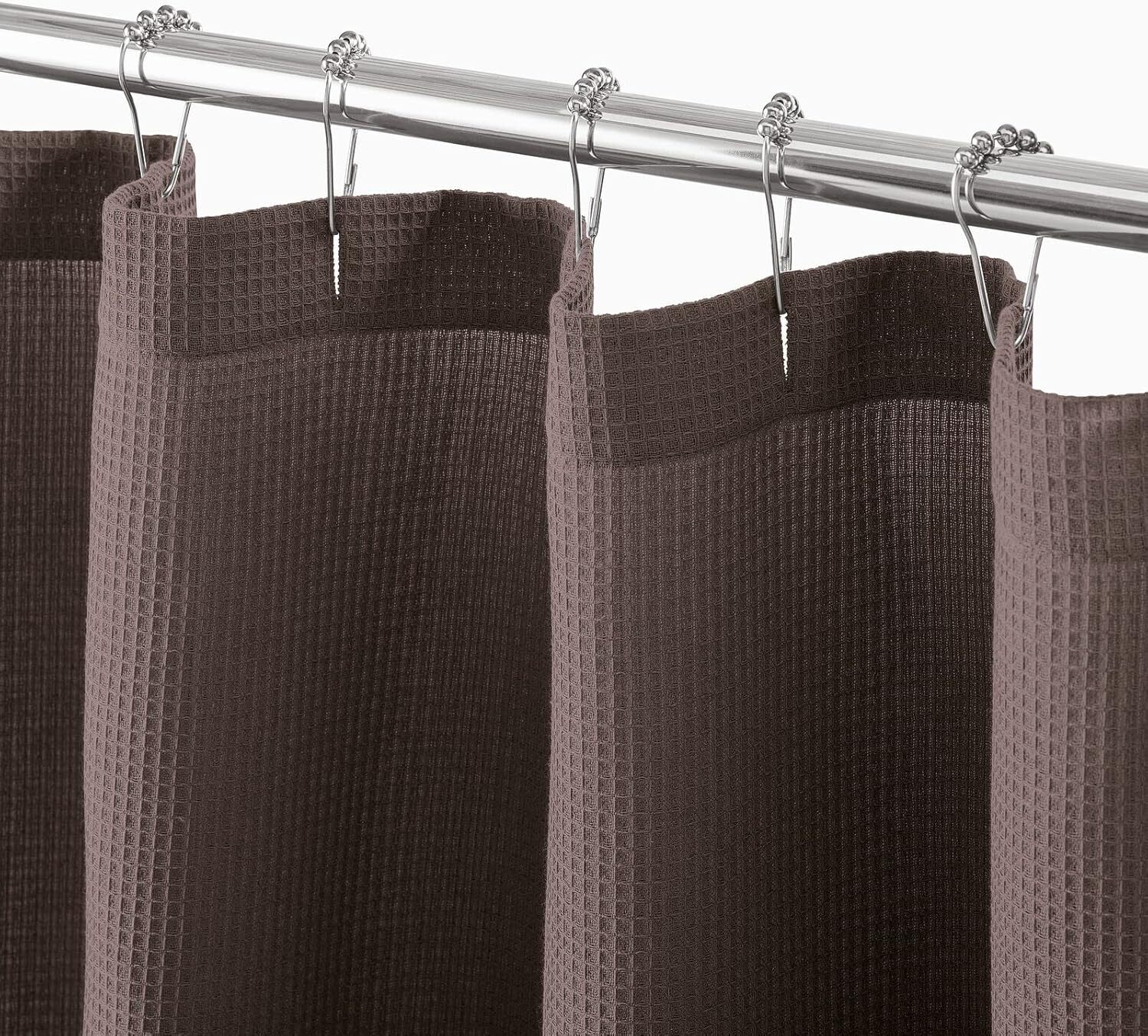 Waffle Weave Fabric Shower Curtain Heavyweight 230 GSM, Hotel Luxury gallery