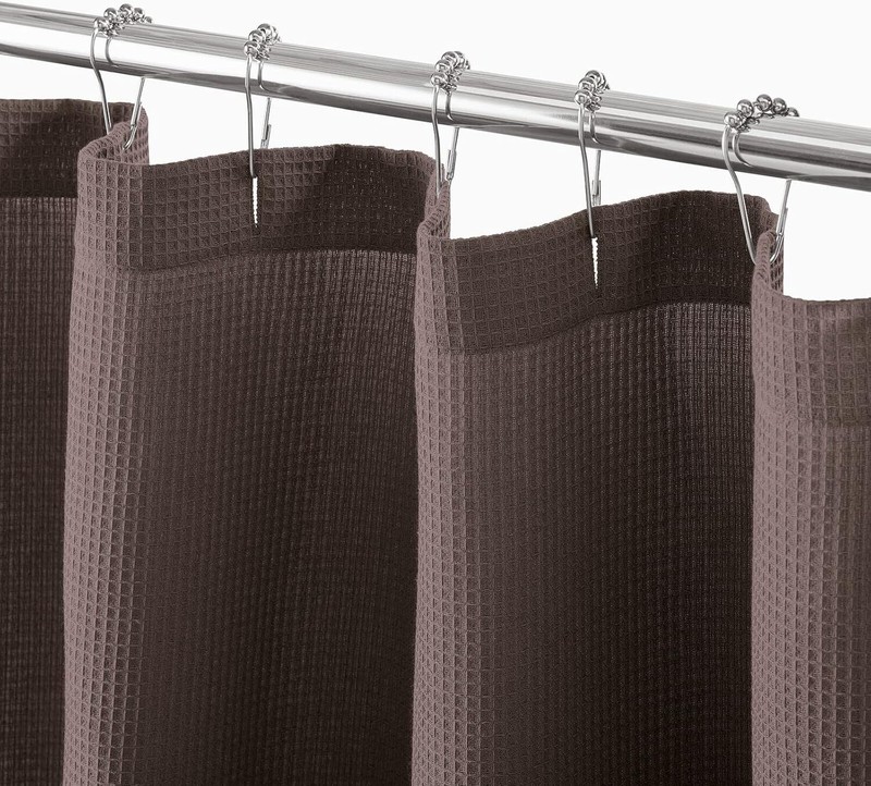 Waffle Weave Fabric Shower Curtain Heavyweight 230 GSM, Hotel Luxury gallery