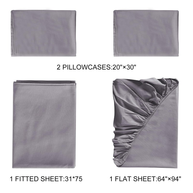 Cot Sheets 31" x 75", 4 Piece Cot Sheet Set, Fitted for Narrow Twin Mattress/... gallery
