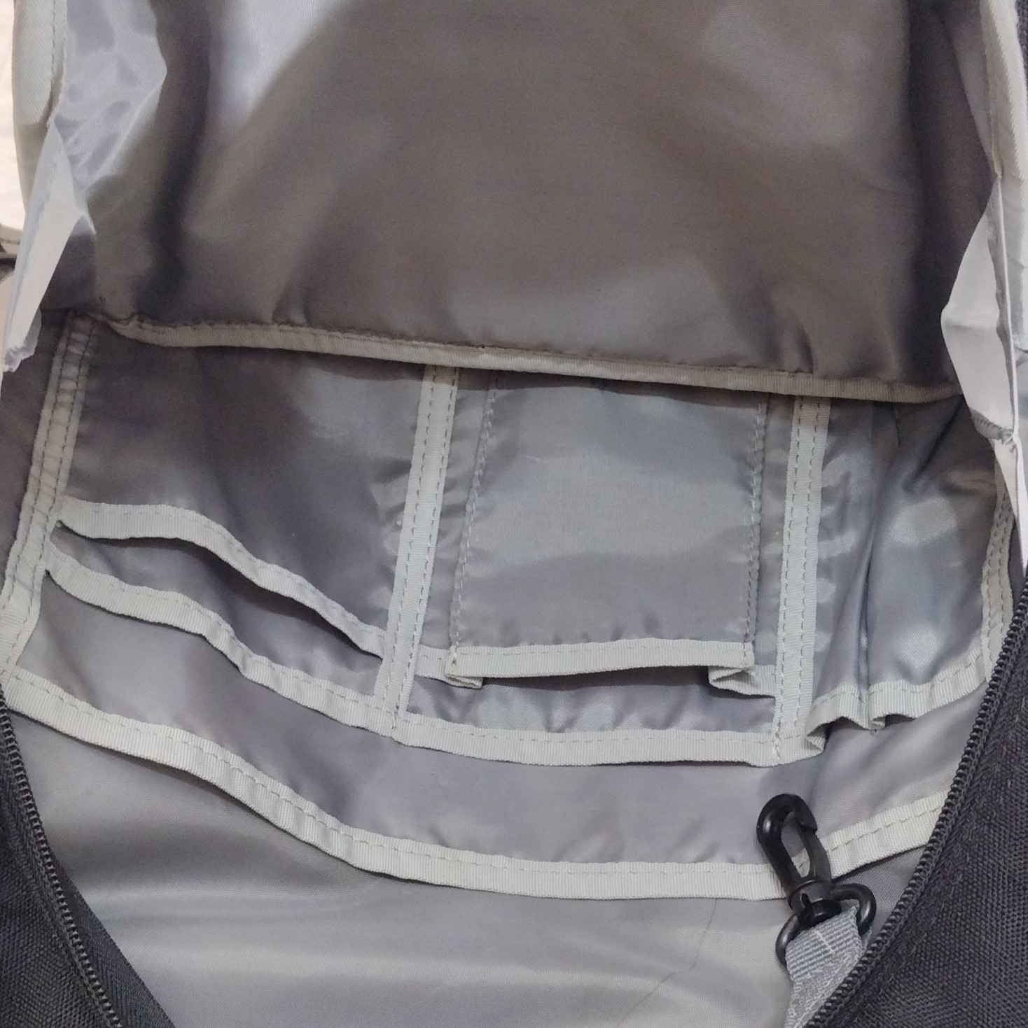 AmazonBasics Black Hiking Backpack Orange Stitching Multiple Compartments 2