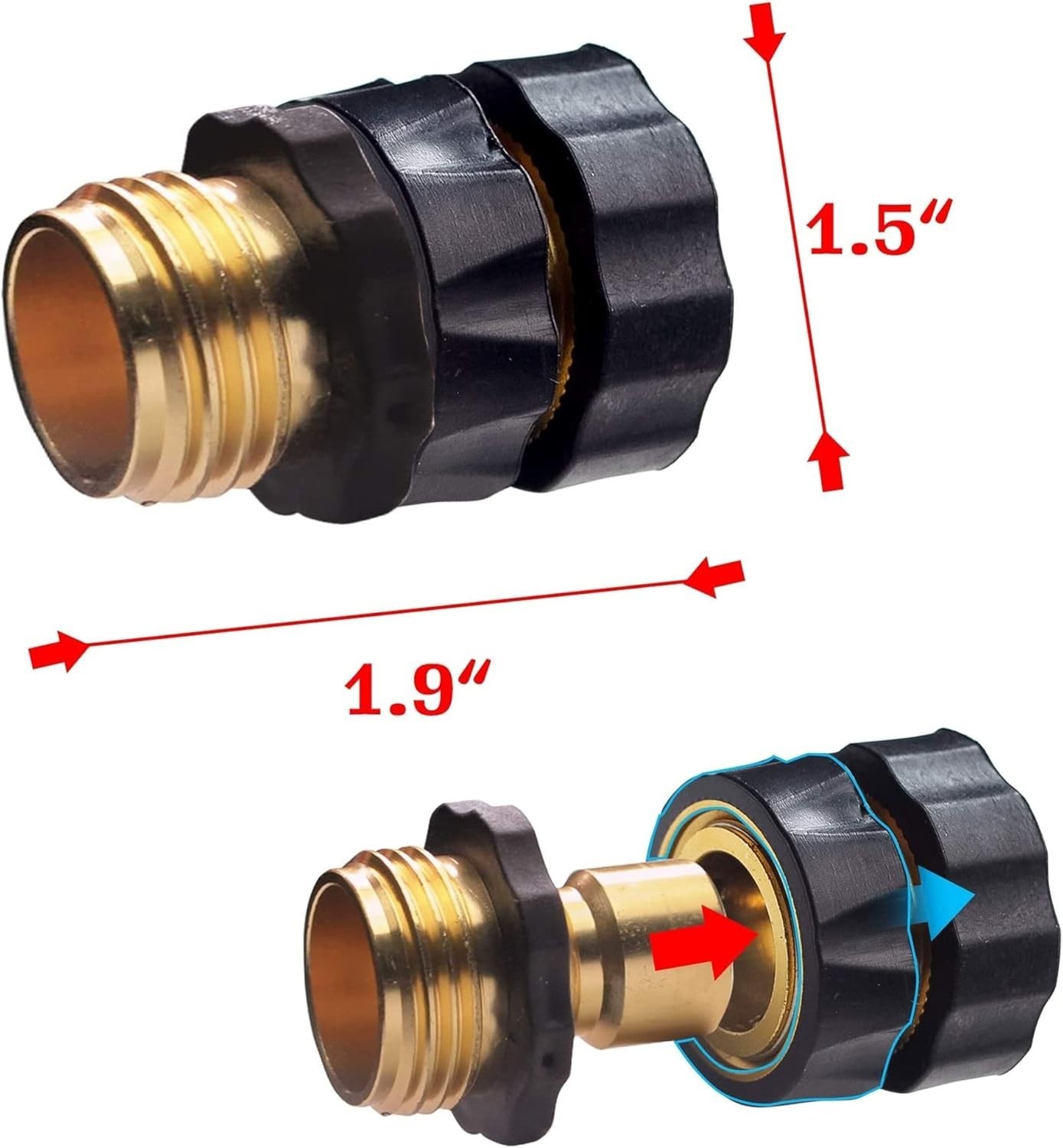 3/4' Garden Hose Quick Connect Water Hose Fit Female Male Connector Set US gallery