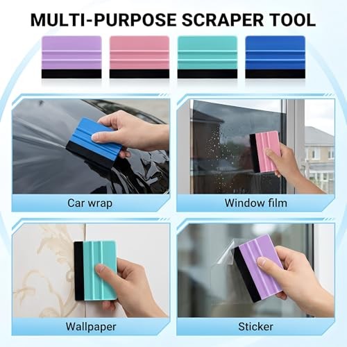 4 Pcs Squeegee for Vinyl, Felt Squeegee Vinyl Felt Vinyls Wrap Tools Smoothing gallery
