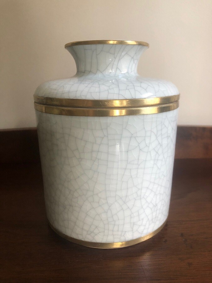 Porcelain Crackle Pattern Tissue Holder Jar Cover Kleenex Keeper Box gallery
