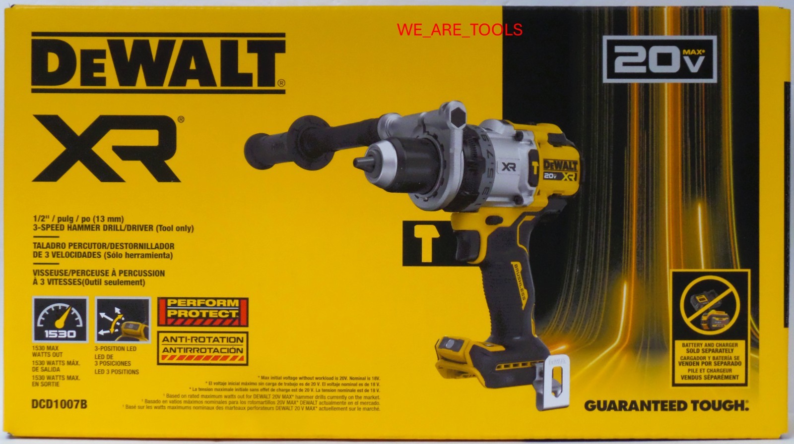 DeWalt DCD1007B 20V Max XR 1/2" 3-Speed Hammer Drill Driver Brushless Cordless gallery