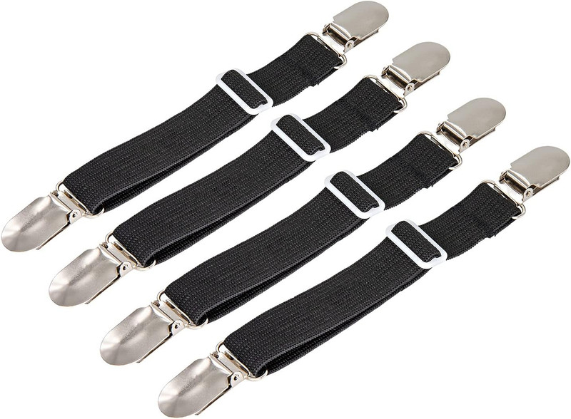 4Pcs Adjustable Bed Sheet Fasteners Suspenders Elastic Sheet Band Straps Clips gallery