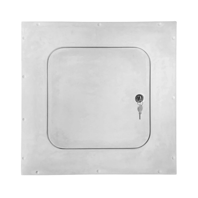 Wind-Lock Stealth Hinged Access Panel Key Lockable 9x9 Fiber Glass Gypsum gallery
