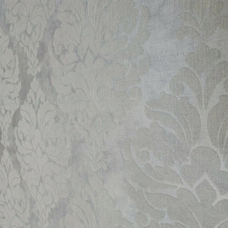Wallpaper flocking gray silver Metallic Flocked damask velvet wall coverings 3D gallery