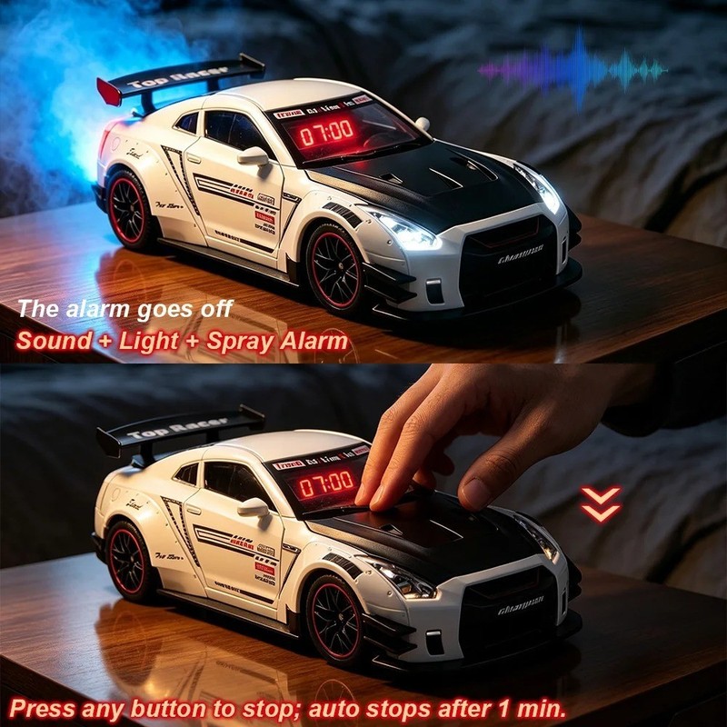 Hypercar Model Alarm Clock LED Digital Display Remote Control Clock gallery