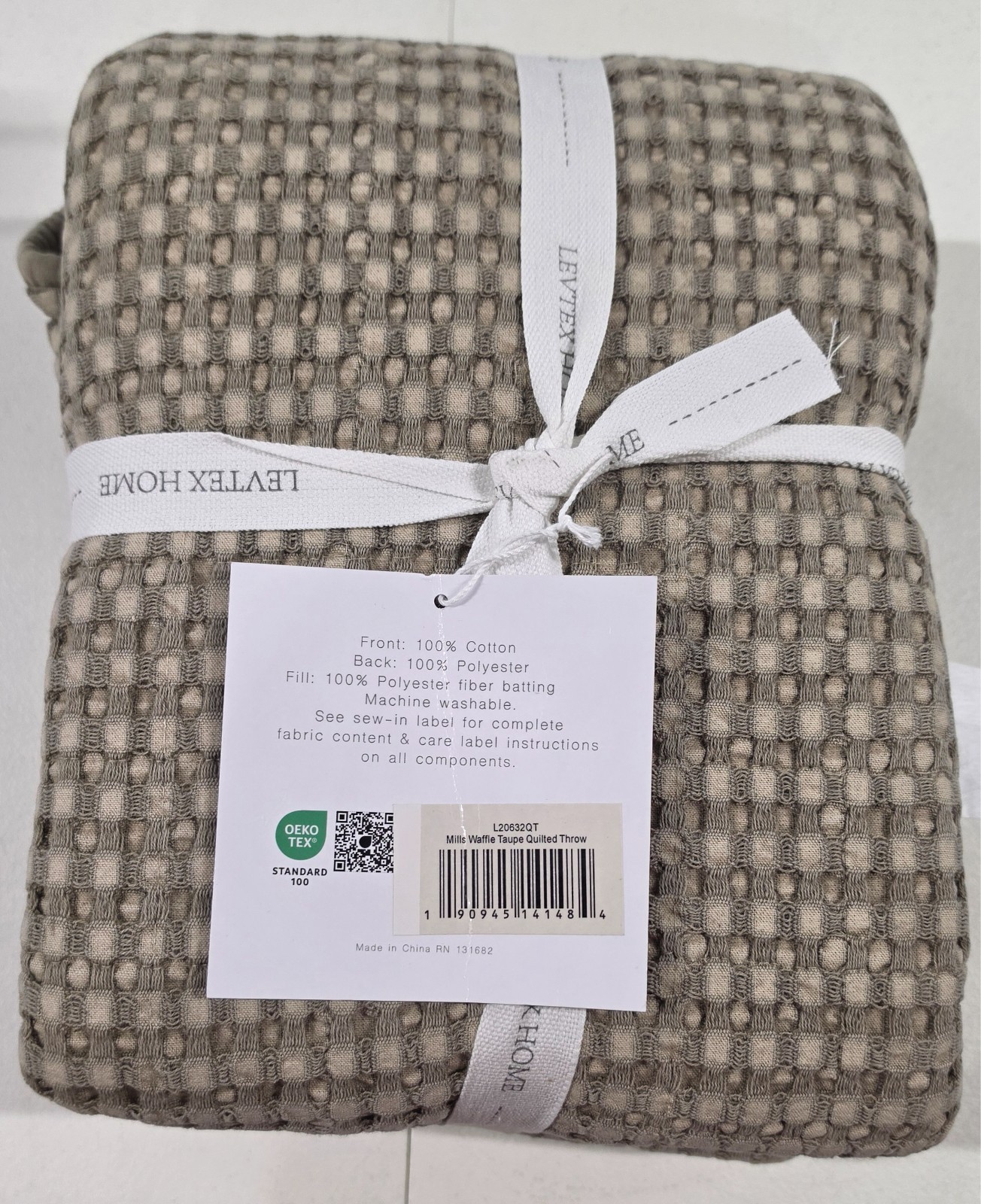 - Mills Waffle - Throw - Taupe Cotton Waffle - Throw Size 50 x 60in. gallery