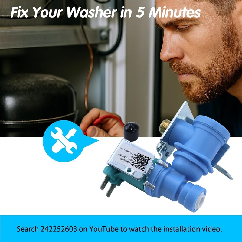 242252603 for Electrolux Frigidaire Refrigerator Water Inlet Valve gallery