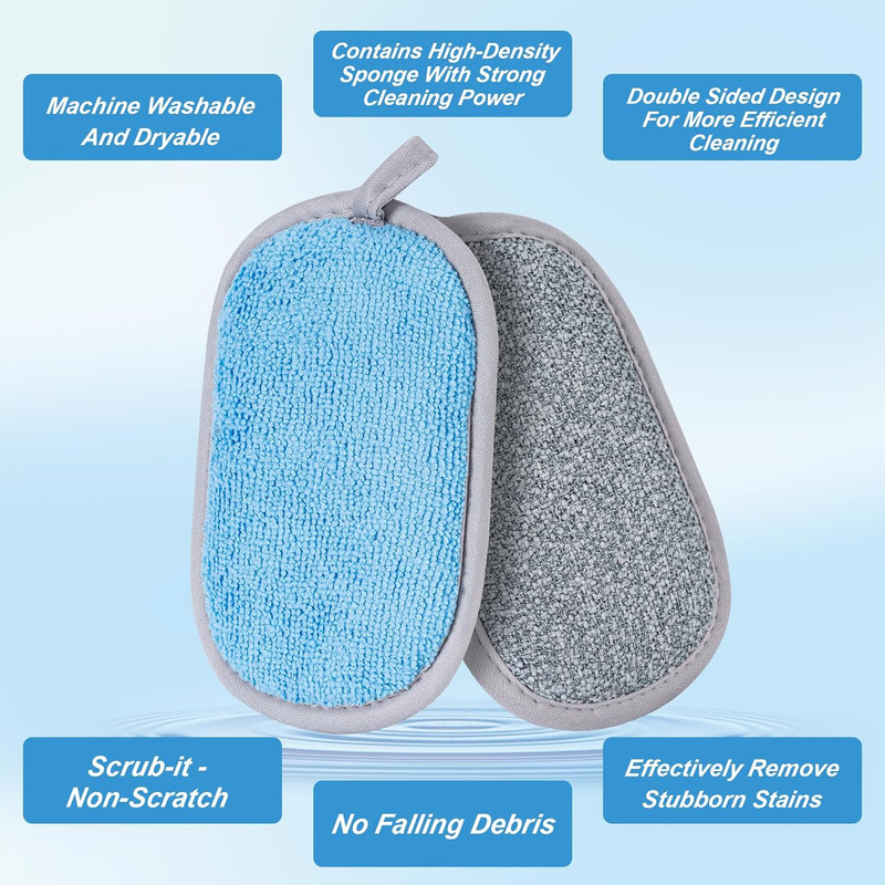 Dual-Sided Multi-Purpose Scrub Sponges, Non-Scratch Dishwashing Sponges for Kitc gallery