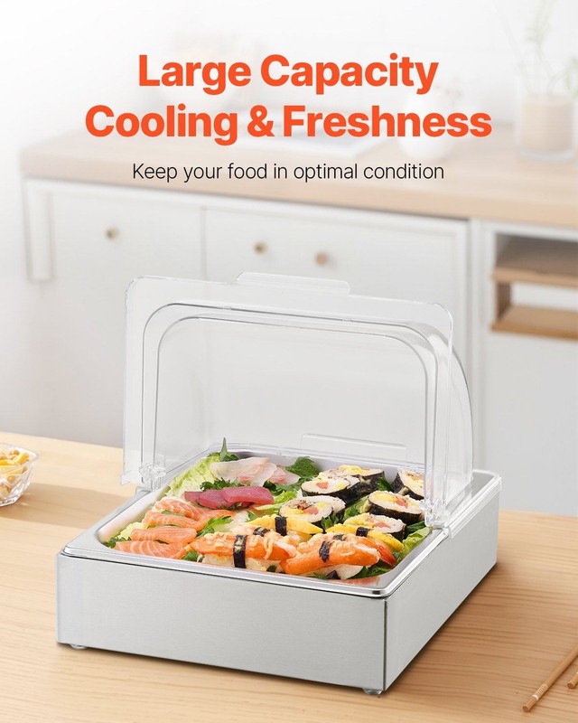 1x1/2 Pan Kitchen Display Tray with Detachable Lid & Ice Tray gallery