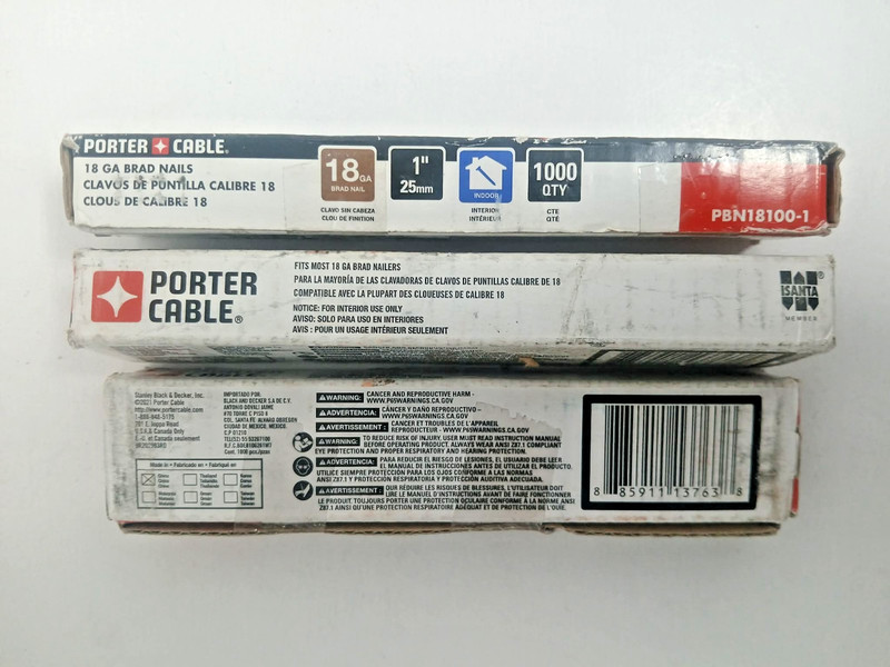 3 Pack - (1000-Pk) Porter-Cable 18 Gauge 1" Brad Nails PBN18100-1 gallery