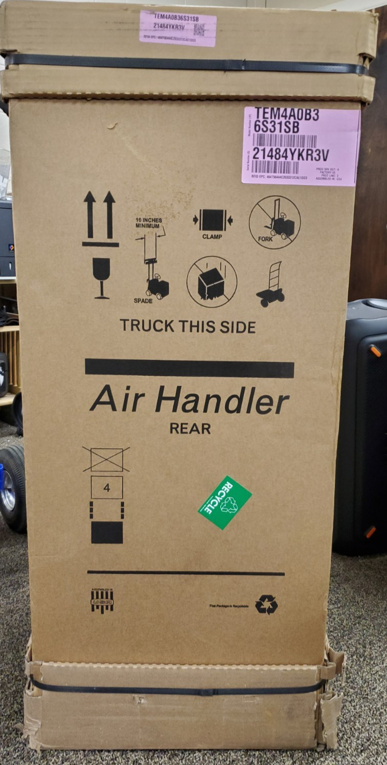 Trane Convertible Air Handler 3 Ton 14 SEER, TEM4A0B36S31SB New In Box gallery