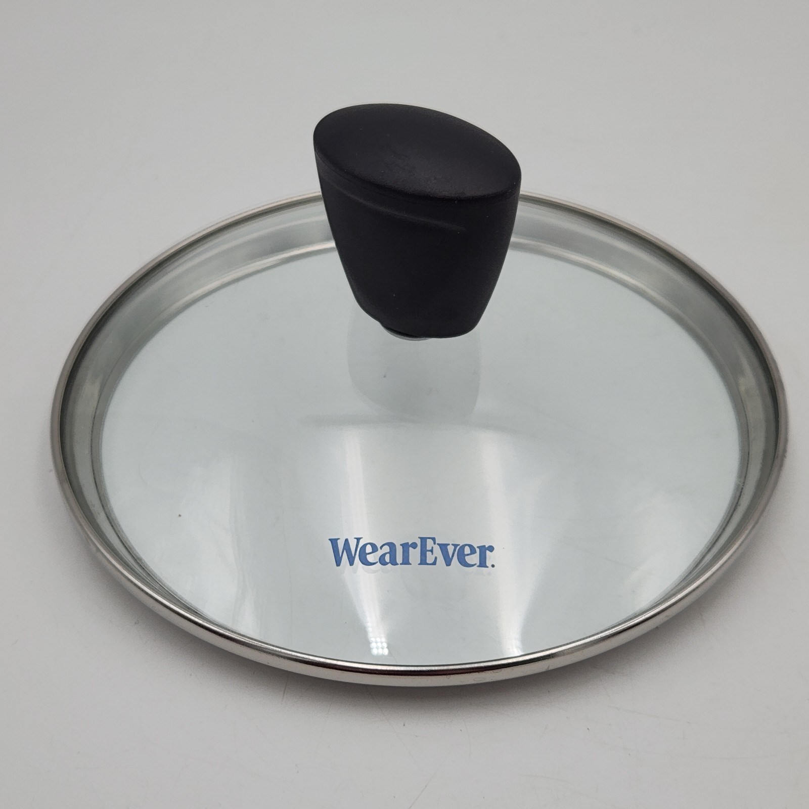 WearEver Tempered Glass 6 inch Replacement Lid With Stainless Rim & Black Knob gallery