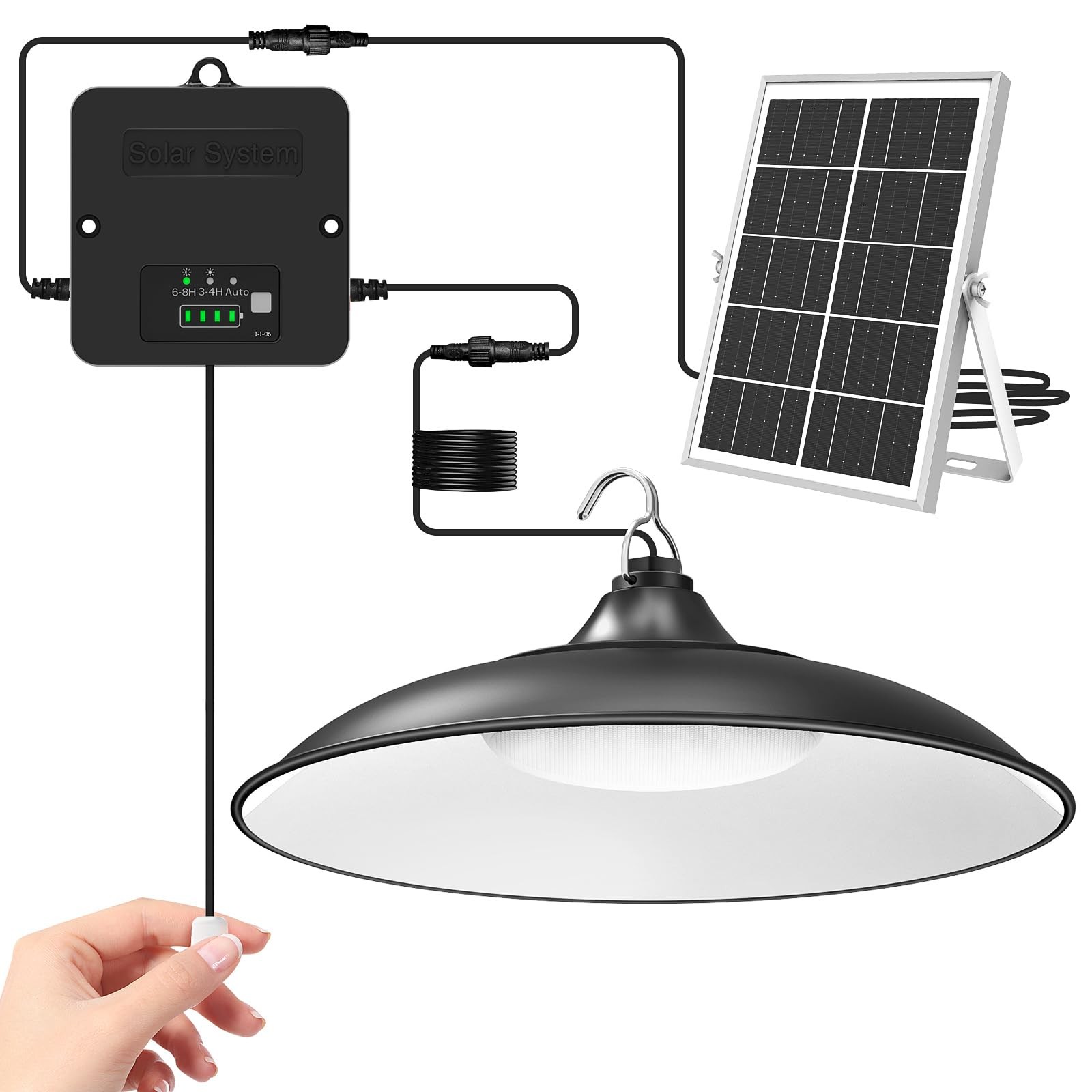 Solar Shed Light Indoor Outdoor, 2000LM Daytime Available Pendant Light with Pul gallery
