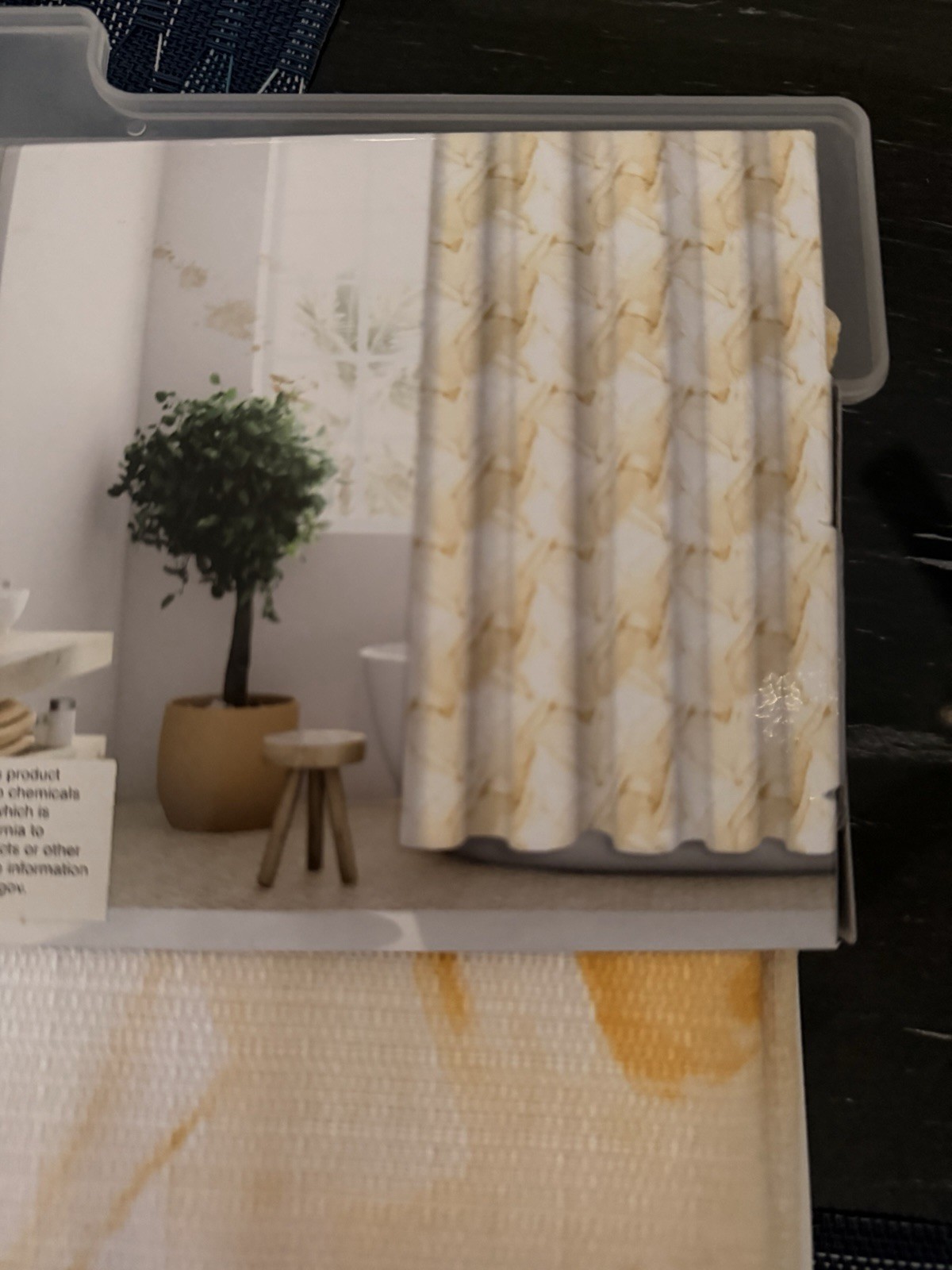 SOHO LOFT Heavyweight Fabric Shower Curtain Set 13pc 72x72 White/Yellow gallery