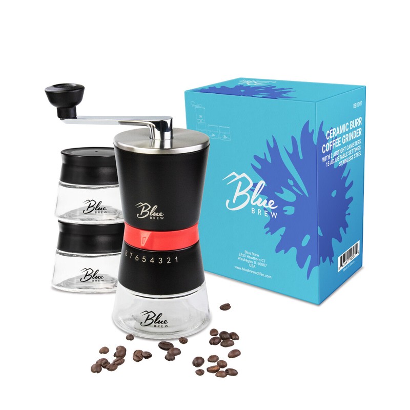 Blue Brew BB1007 Manual Coffee Grinder with 15 Adjustable Settings & 2 Airtight gallery