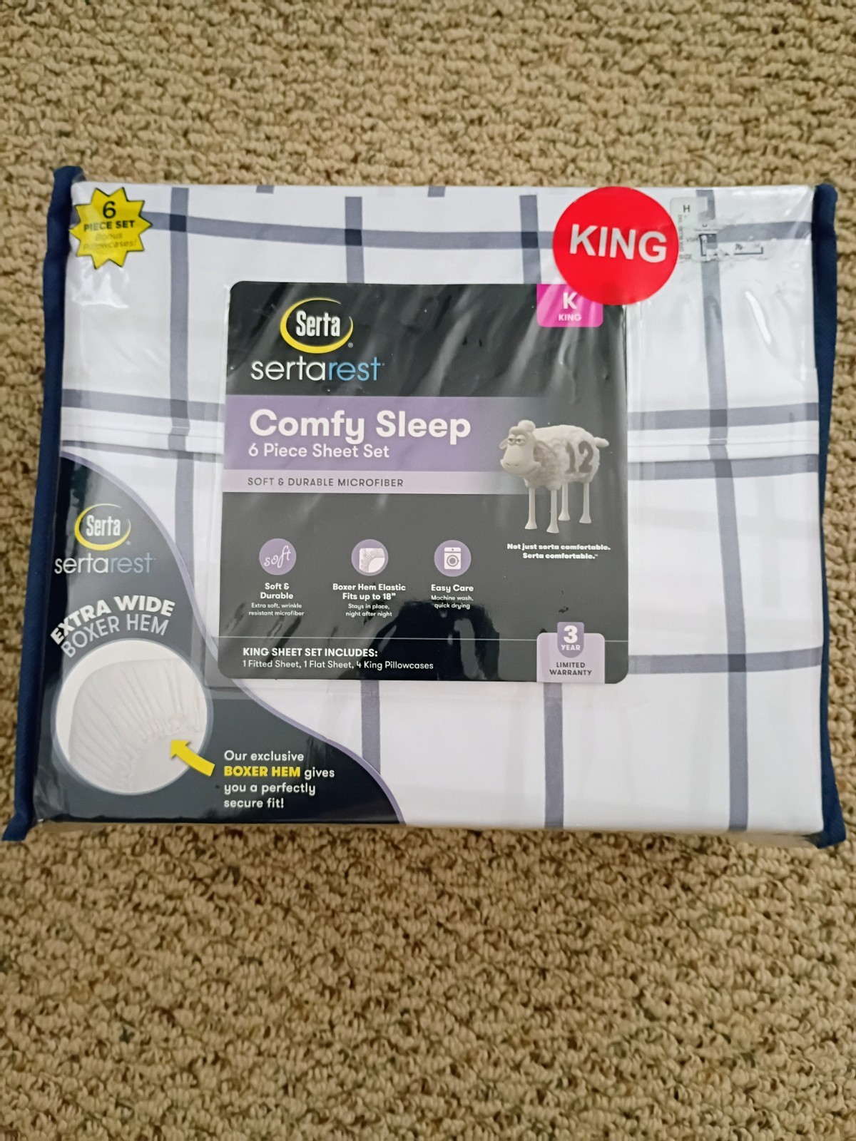 Serta Sertarest Comfy Sleep 6 Pc. Sheet Set KING gallery