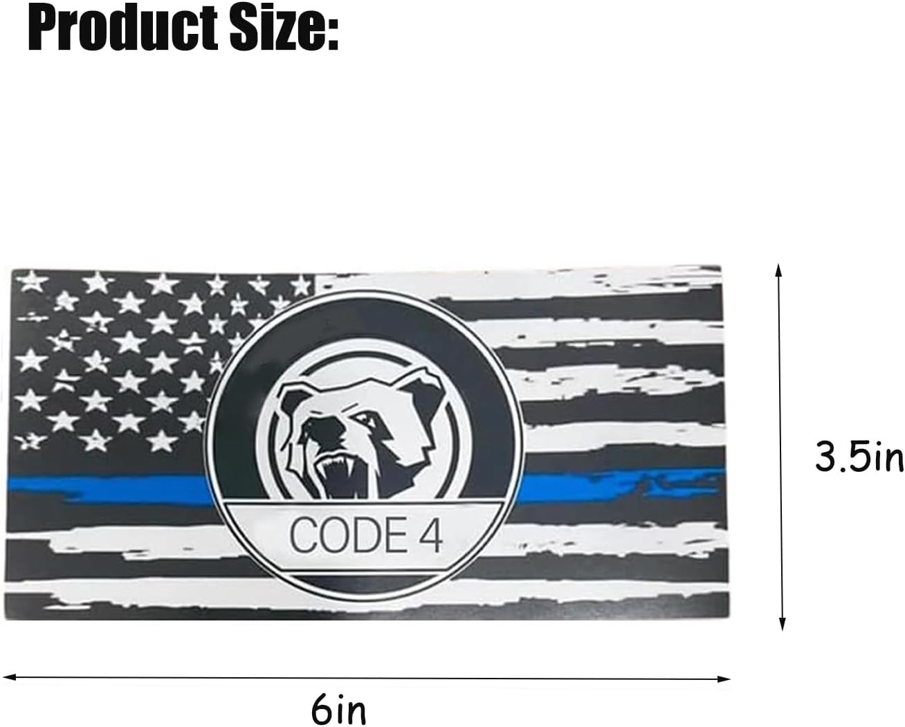 6pcs Thin Blue line Flag Code 4 Car Sticker Decal, Police Support American Flag gallery