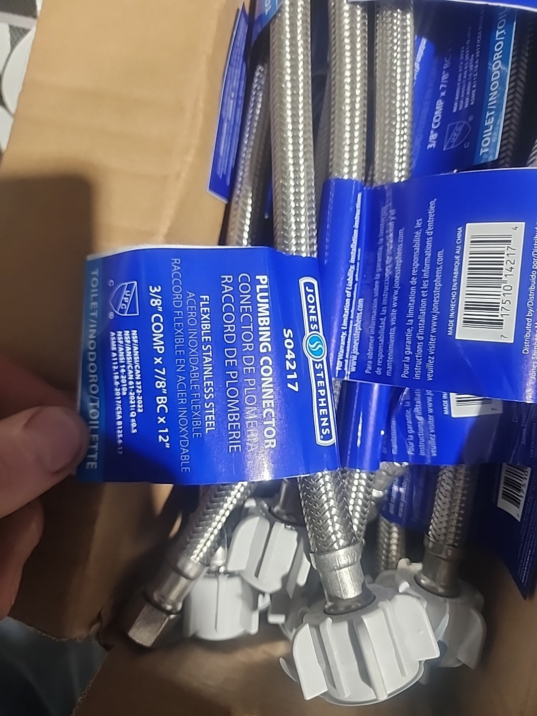 JONES STEPHENES S04217 PLUMBING CONNECTOR 3/8" OD x 7/8" BC x 12" LOT of 10PK gallery