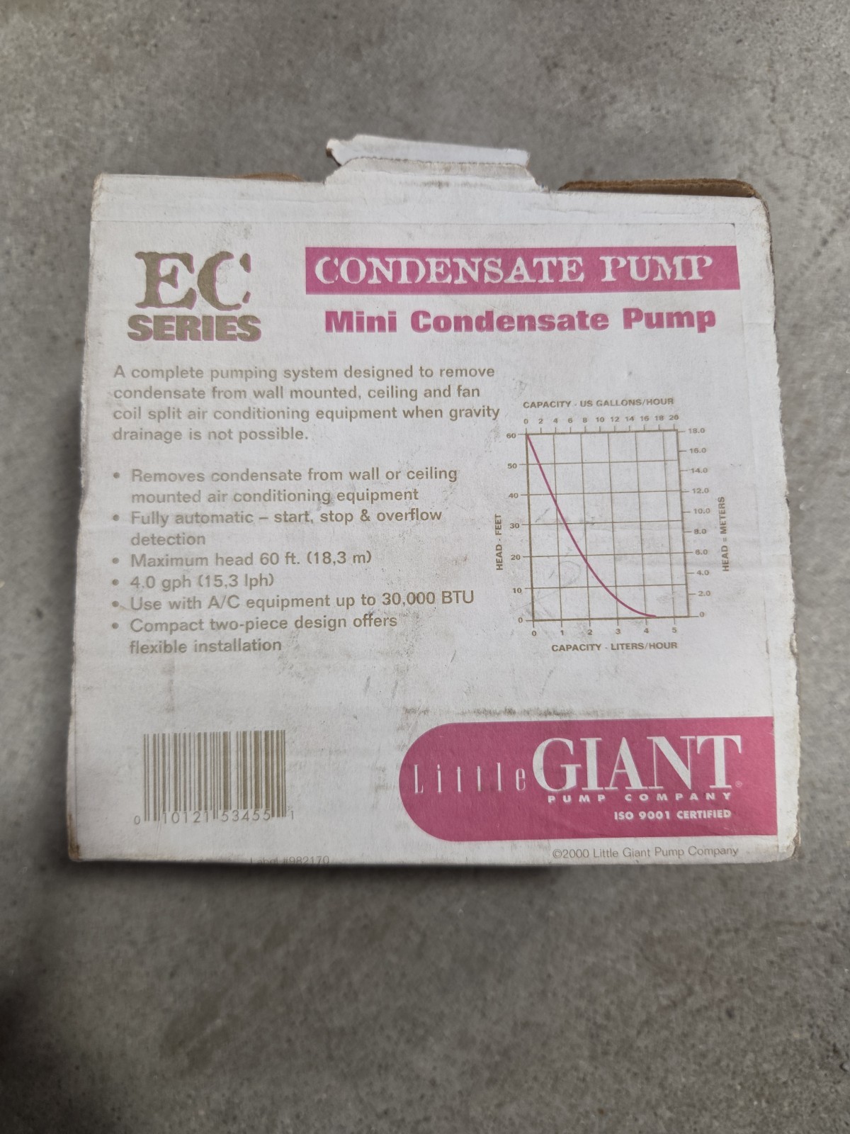 Little Giant Mini Condensate Pump gallery