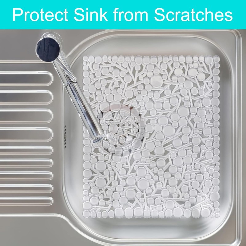 Coopay 2 Pack Kitchen Sink Mat Plastic Protect PVC Clear, as picture gallery