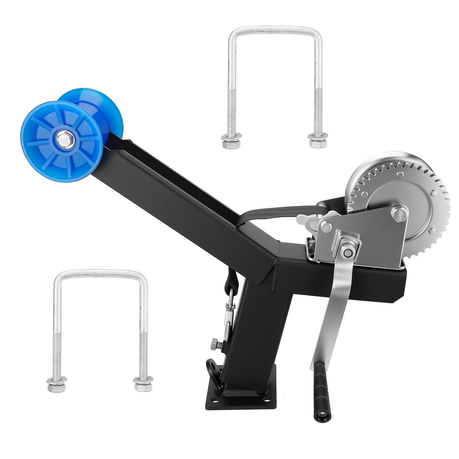 Adjustable Boat Trailer Winch Stand with Roller, Boat Trailer Winch Post Black gallery