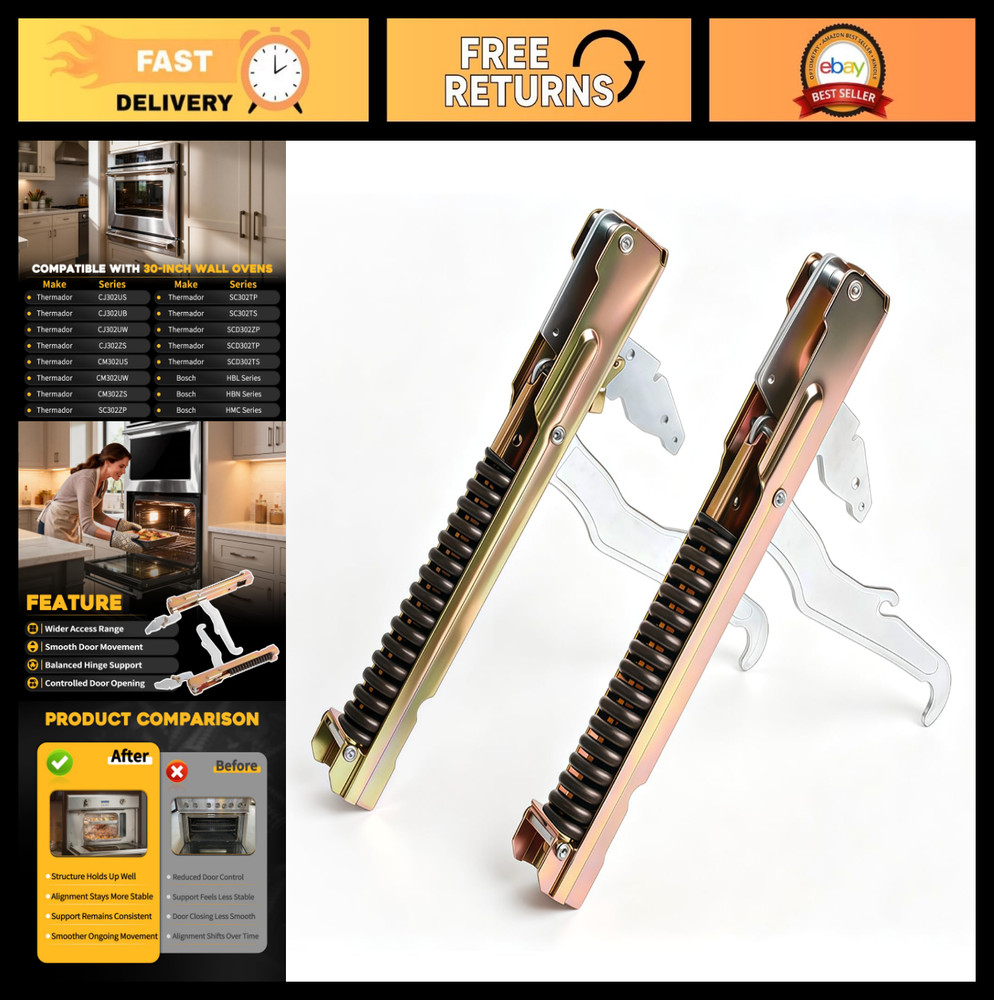 2 Pack Oven Door Hinge Set for 30" Ranges - Compatible with Bosch & Thermador, R