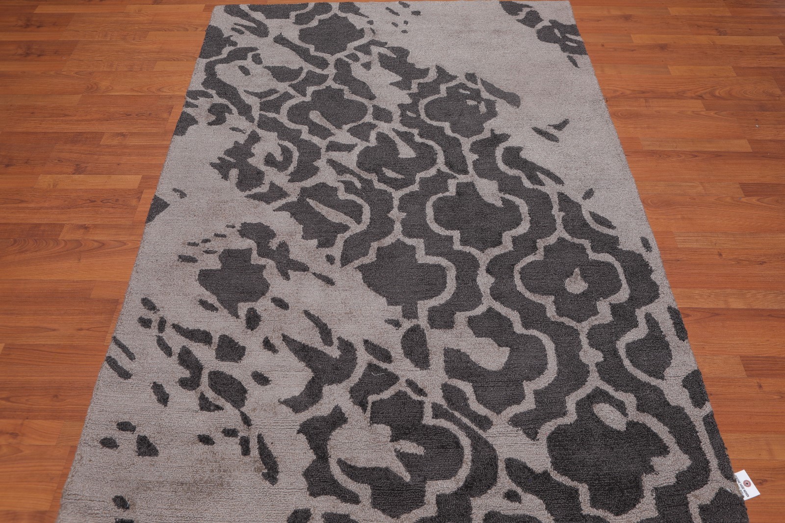 4'8" x 6'7" Handmade Loop & Cut textured pile Area Rug Modern Tan gallery