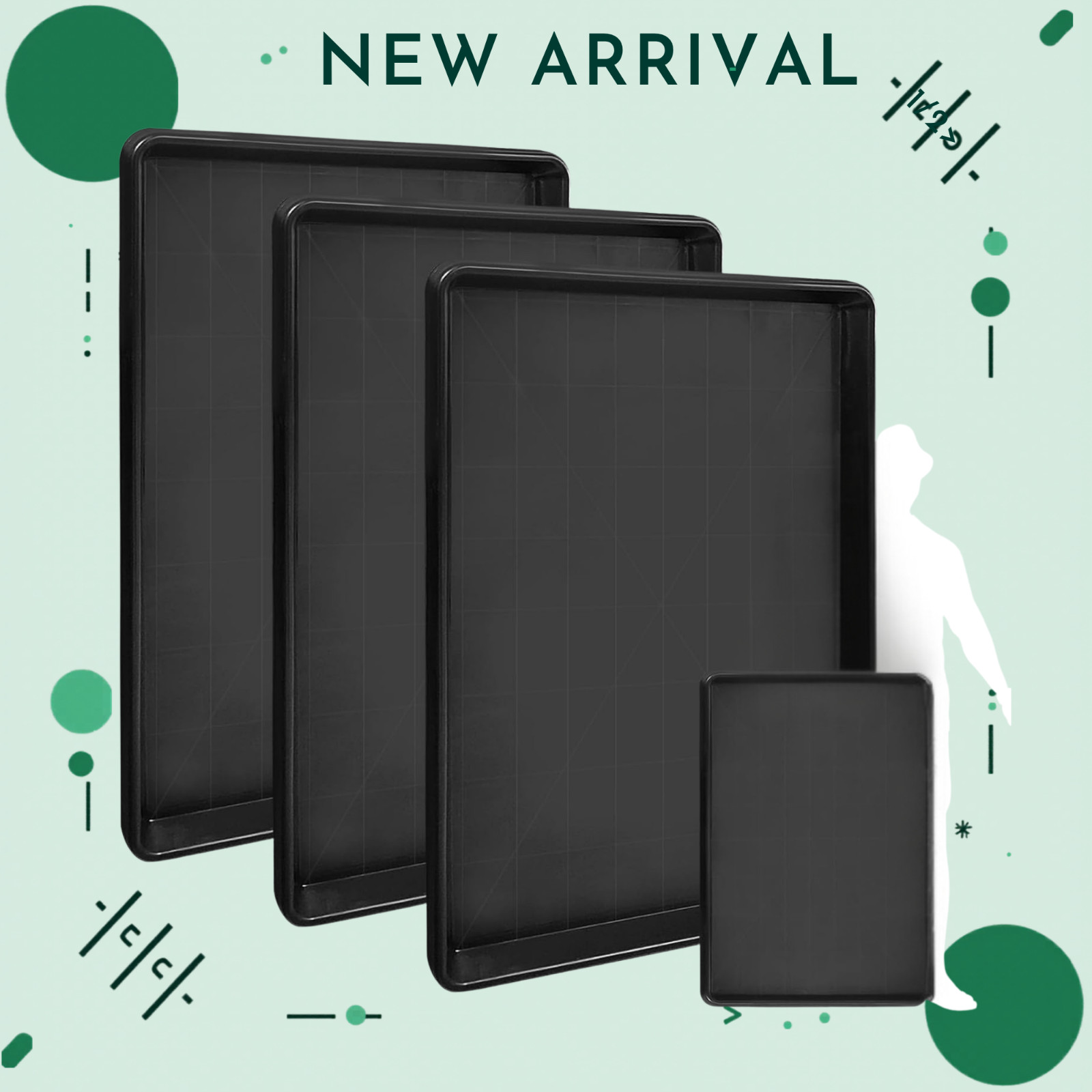 3PCS Extra Large Oil Drip Pan 35.4x24in Plastic Tray for Garage Driveway Clean gallery
