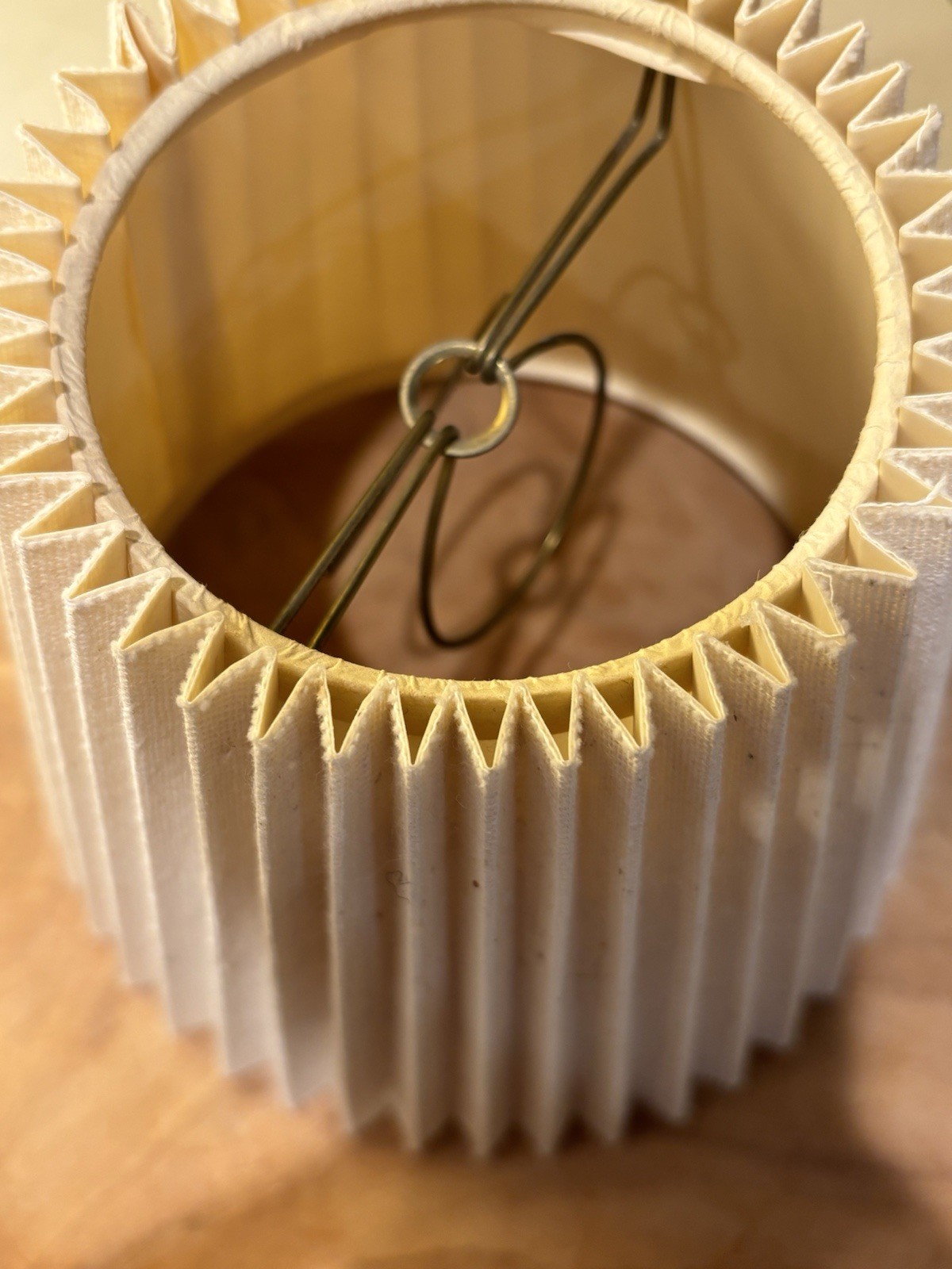Beige Solid Color Empire Lamp Shade Fabric, Pleated, E26, 6 in x 6 in gallery