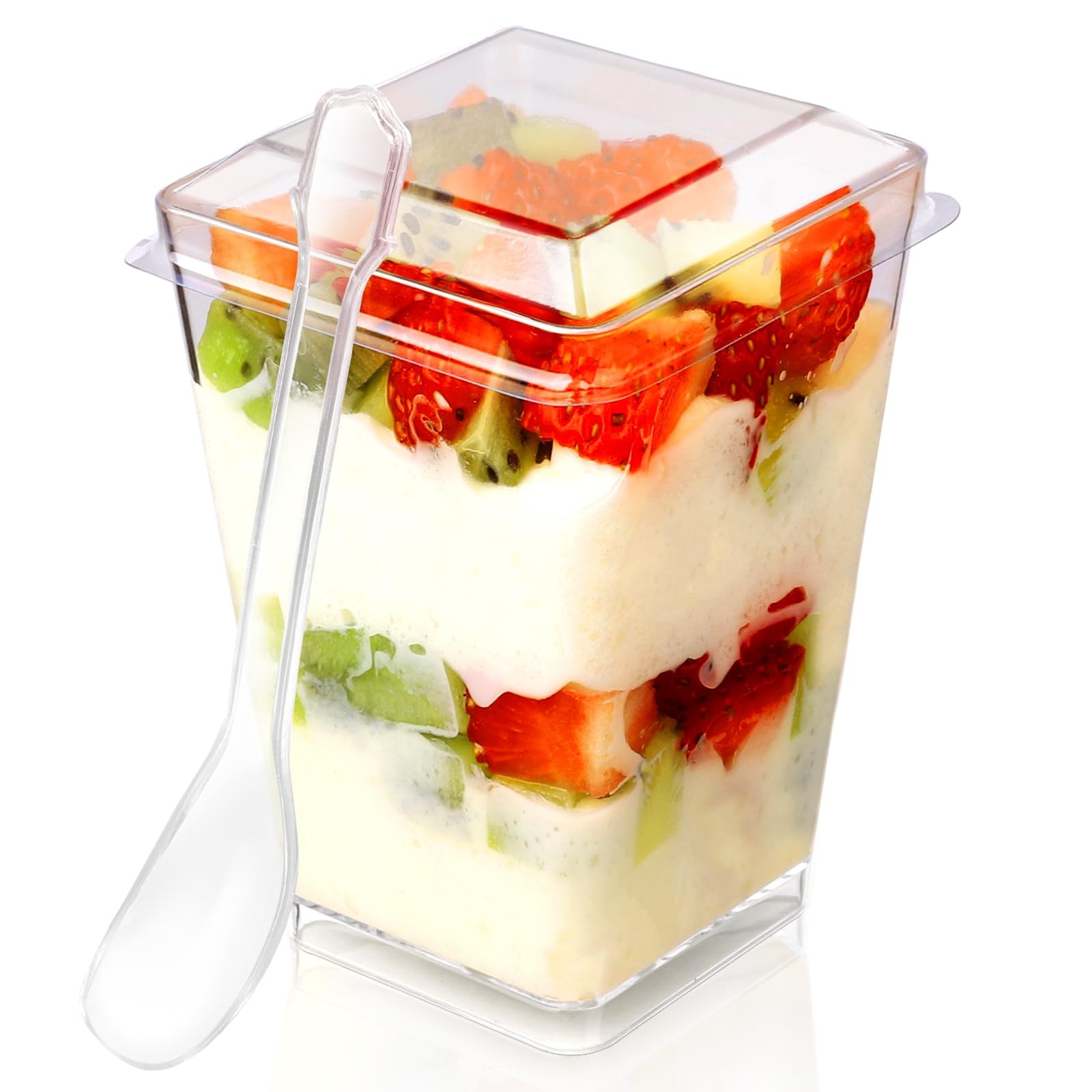 FIFWVGP 5 oz 60Pcs Plastic Dessert Cups With Lids and Spoons, Yogurt Parfait ... gallery