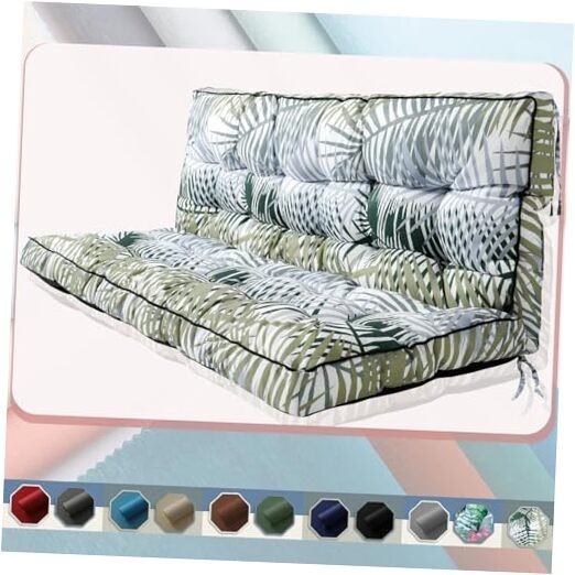 2-3 Seat Swing Replacement Cushion, Outdoor Bench Cushions 40x55in Green Leaves gallery