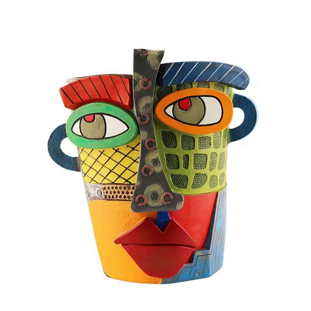 Abstract Head Planter, Graffiti Face Planter with Drainage, Flower Plant2618 gallery